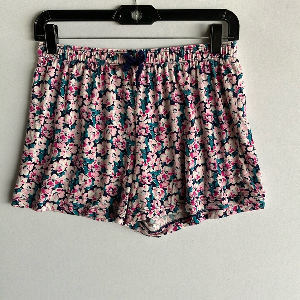Pink and Green Athletic Shorts with Elastic Waistband